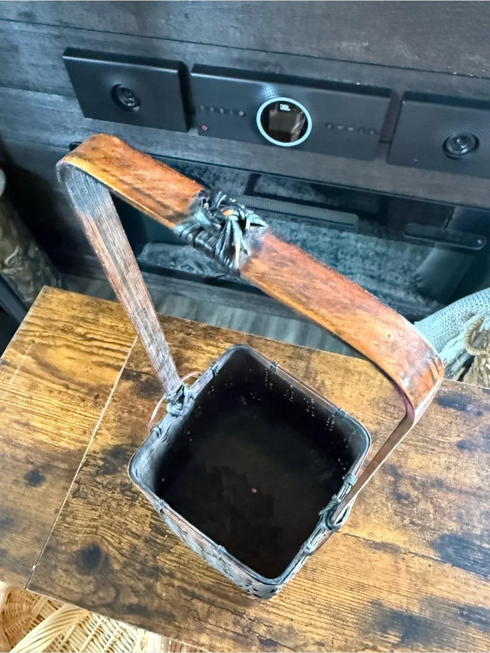 Source Unknown Brown Woven Handled Basket